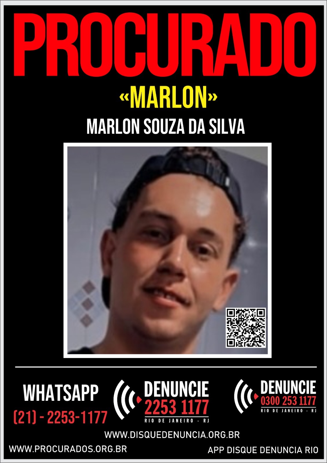 Disque Denúncia divulga cartaz para localizar principal suspeito de feminicídio em Miguel Pereira
